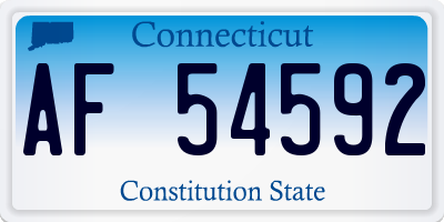 CT license plate AF54592