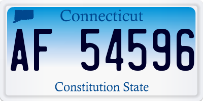 CT license plate AF54596