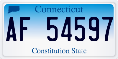 CT license plate AF54597