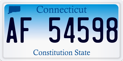 CT license plate AF54598