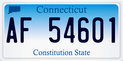 CT license plate AF54601