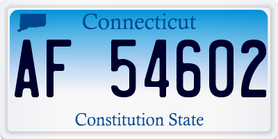 CT license plate AF54602