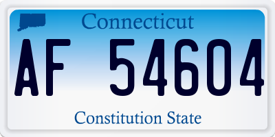 CT license plate AF54604