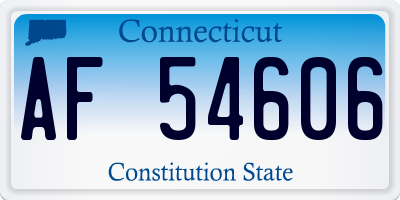 CT license plate AF54606