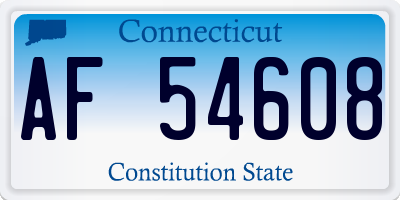 CT license plate AF54608