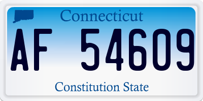 CT license plate AF54609