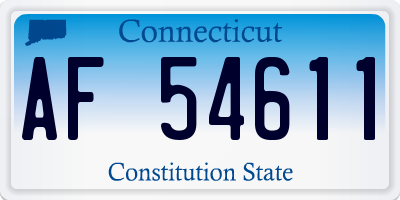CT license plate AF54611