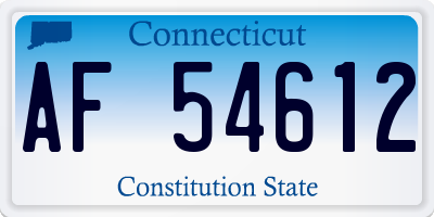 CT license plate AF54612