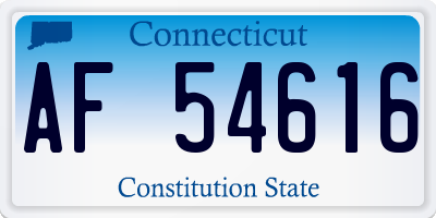 CT license plate AF54616