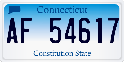 CT license plate AF54617