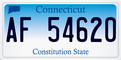 CT license plate AF54620