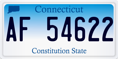 CT license plate AF54622