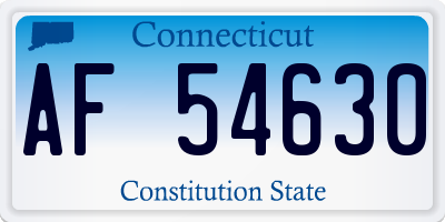 CT license plate AF54630