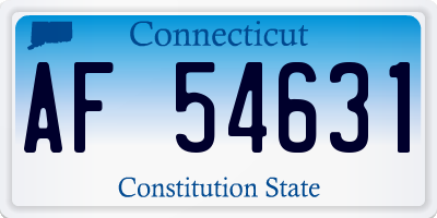 CT license plate AF54631