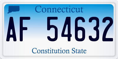 CT license plate AF54632