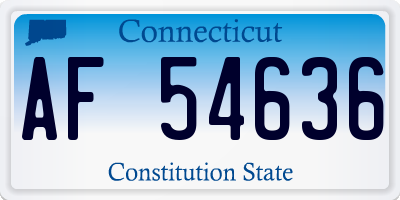 CT license plate AF54636