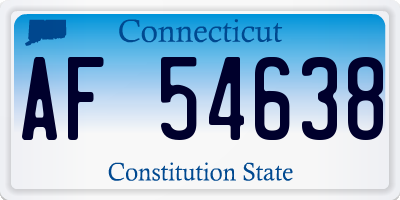 CT license plate AF54638
