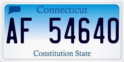 CT license plate AF54640