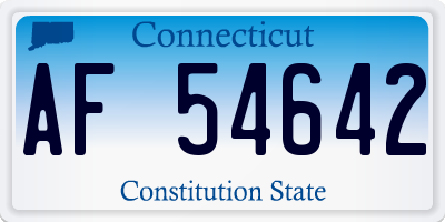 CT license plate AF54642
