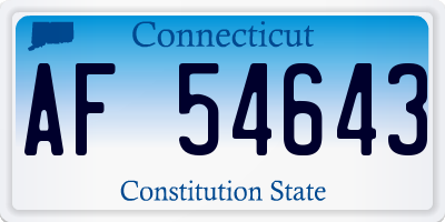 CT license plate AF54643