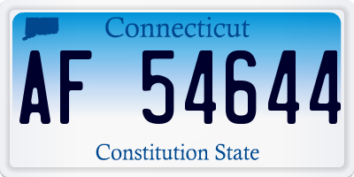 CT license plate AF54644