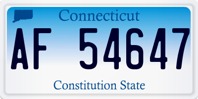 CT license plate AF54647