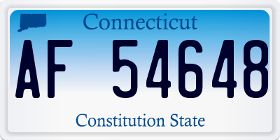 CT license plate AF54648
