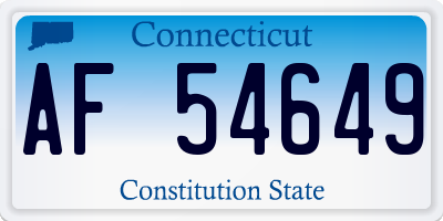 CT license plate AF54649