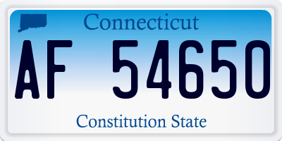 CT license plate AF54650