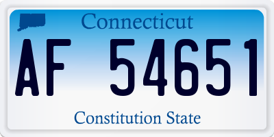 CT license plate AF54651