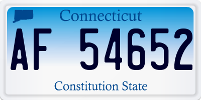 CT license plate AF54652