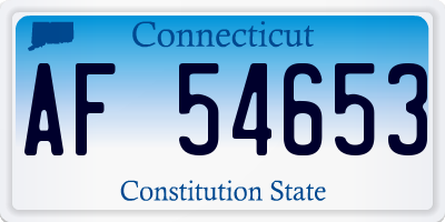 CT license plate AF54653