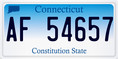 CT license plate AF54657