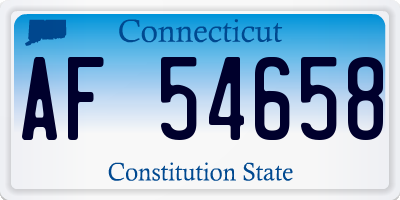 CT license plate AF54658