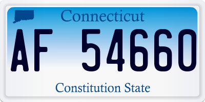 CT license plate AF54660