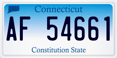 CT license plate AF54661