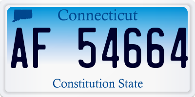 CT license plate AF54664