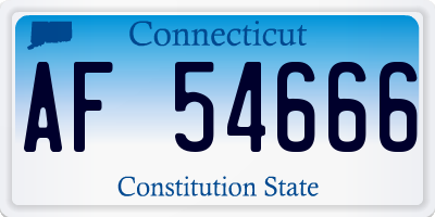 CT license plate AF54666