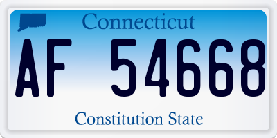 CT license plate AF54668