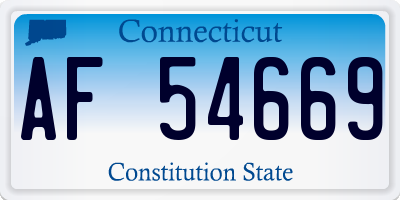 CT license plate AF54669