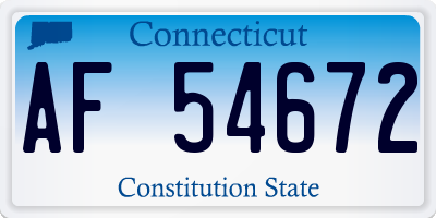 CT license plate AF54672