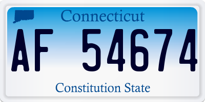 CT license plate AF54674