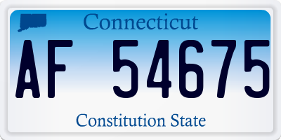 CT license plate AF54675