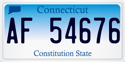CT license plate AF54676