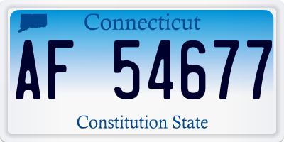 CT license plate AF54677