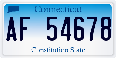 CT license plate AF54678