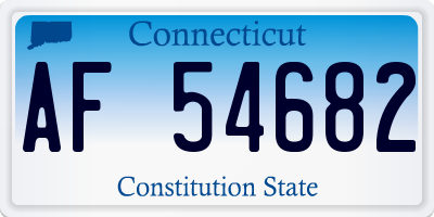 CT license plate AF54682