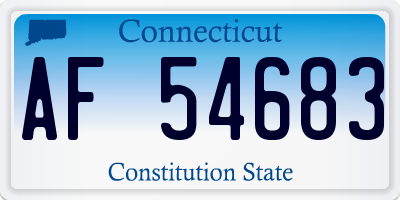 CT license plate AF54683