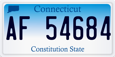 CT license plate AF54684