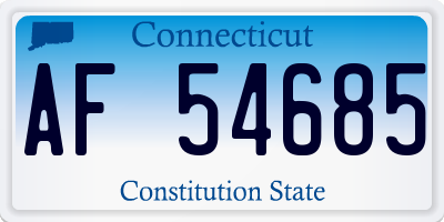 CT license plate AF54685
